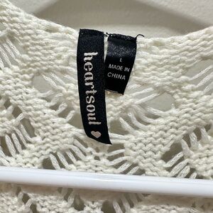 HeartSoul Cream Crochet Knit Top